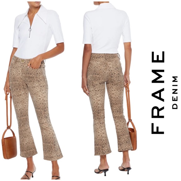 Frame Le Crop Mini Boot Snake Mid Rise Size 25 - Picture 2 of 13